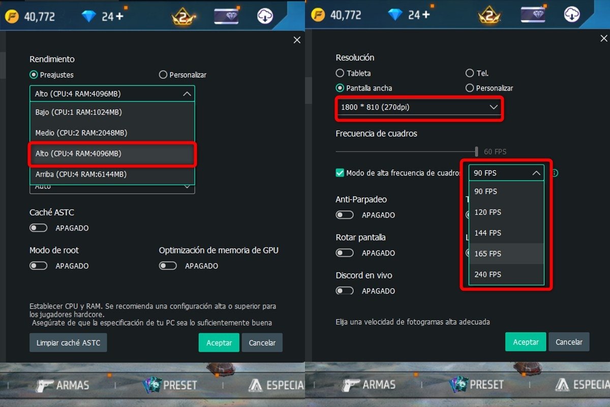 Ajustes clave para jugar Free Fire sin lag en emulador