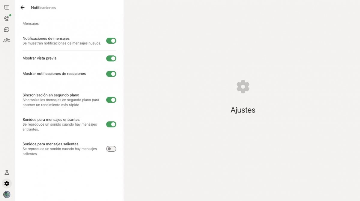 Ajustes de las notificaciones en WhatsApp Web