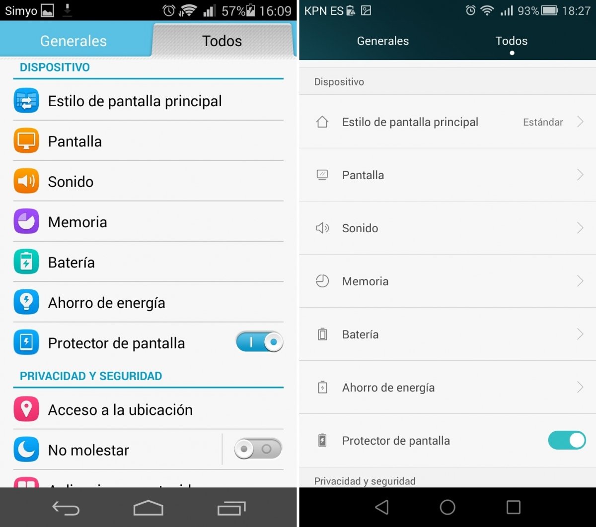 Ajustes en EMUI 2.0 / EMUI 3.0