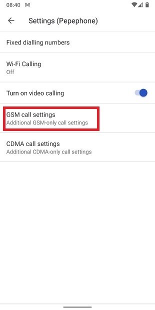 Ajustes GSM