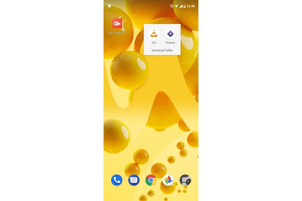 Al arrastrar y soltar una app sobre otra se creará automáticamente una carpeta sin nombre