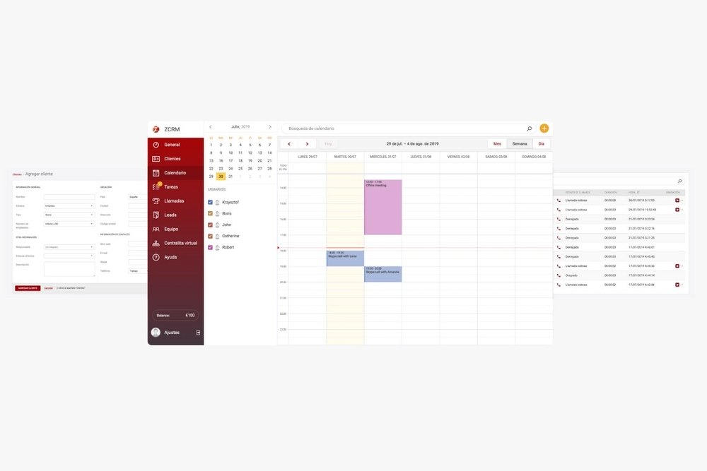 Algunas capturas de pantalla de ZCRM