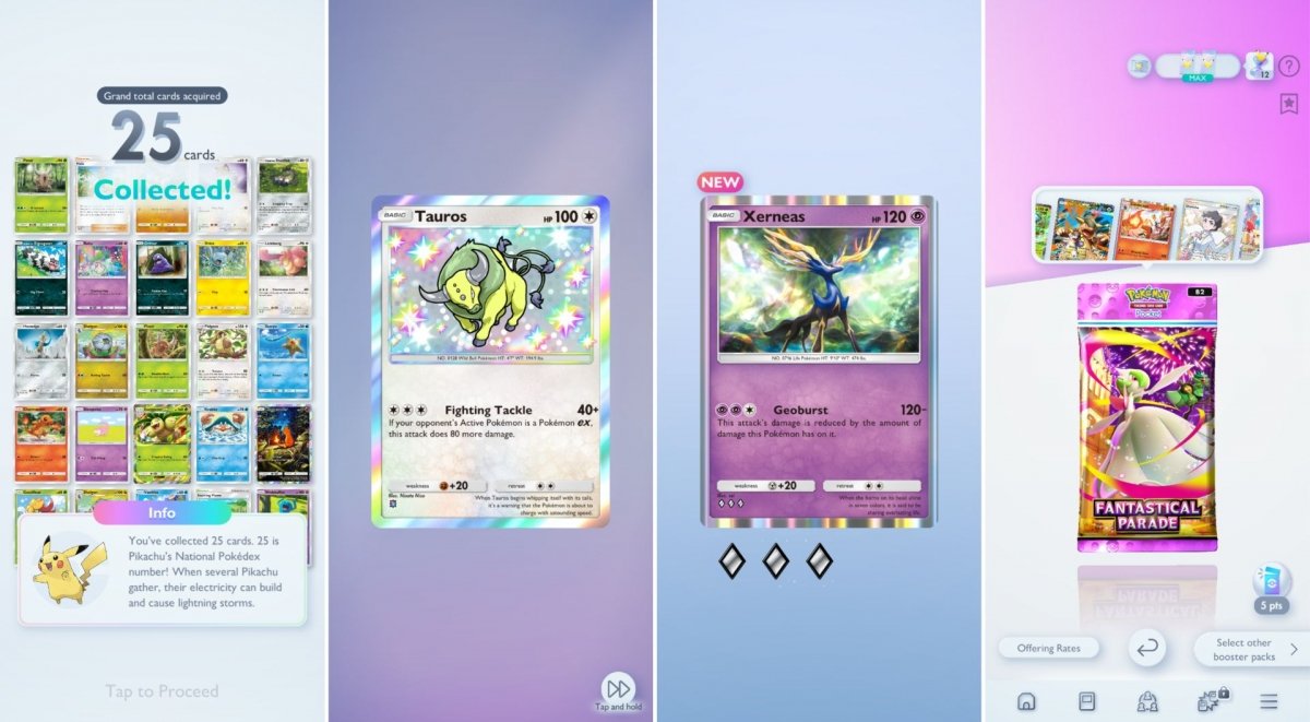 Algunas cartas en Pokémon TCG Pocket