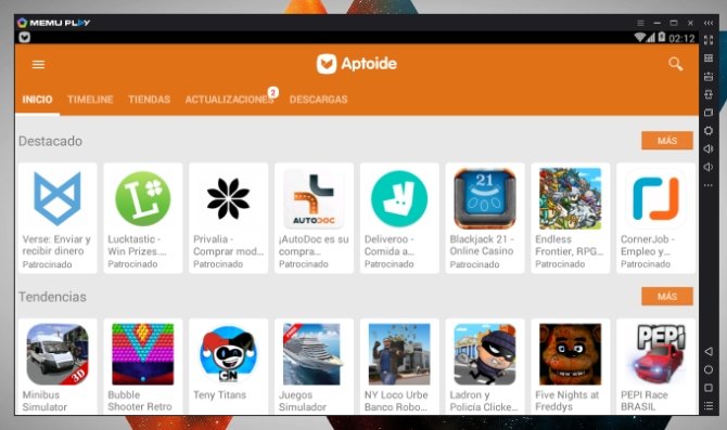 Algunas de las aplicaciones disponibles en Aptoide