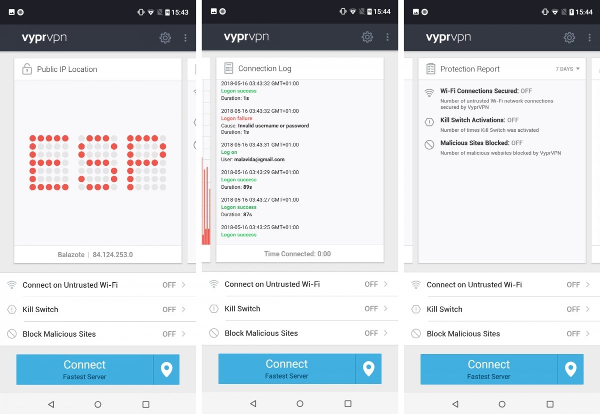 Algunas opciones de Vypr VPN