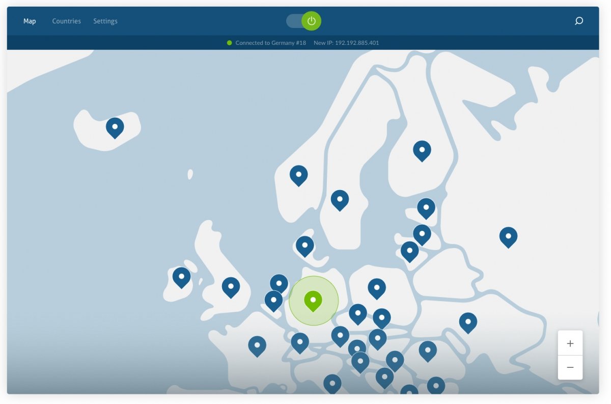 Algunas ubicaciones de NordVPN