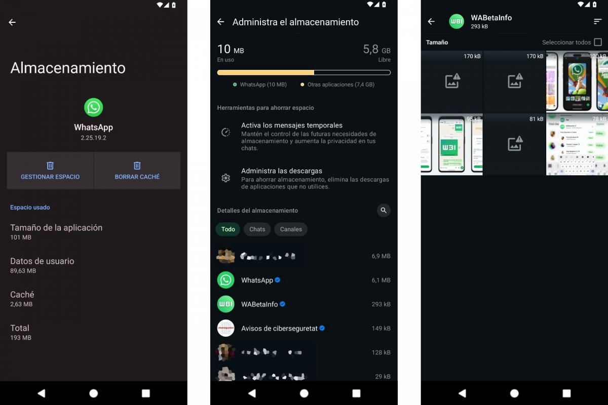 Almacenamiento de WhatsApp