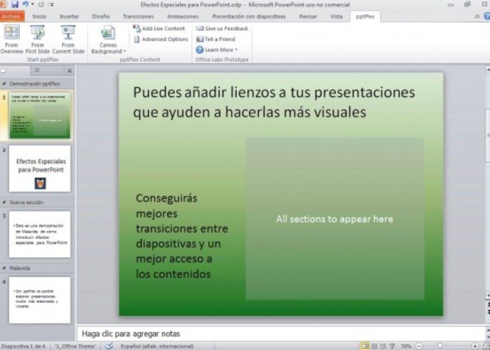 Añadiendo lienzos a presentaciones de PowerPoint