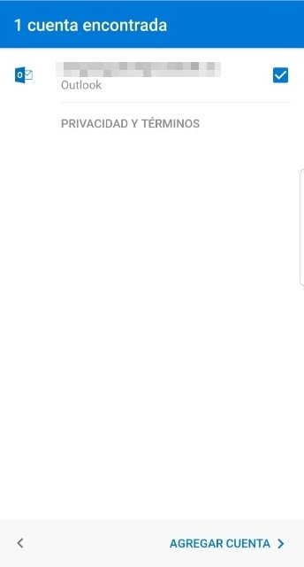 Añadir cuenta de Outlook