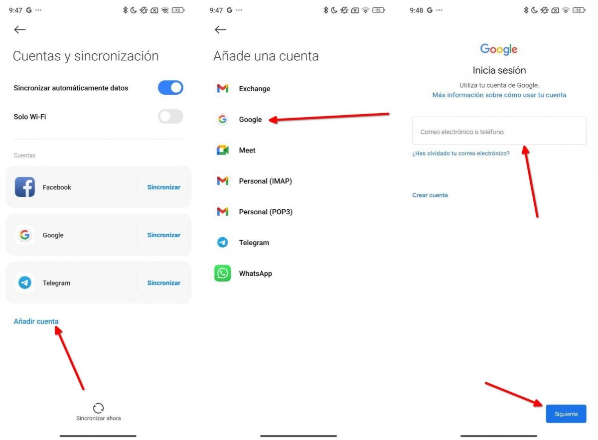 Añadir una nueva cuenta de Gmail desde los ajustes de tu móvil