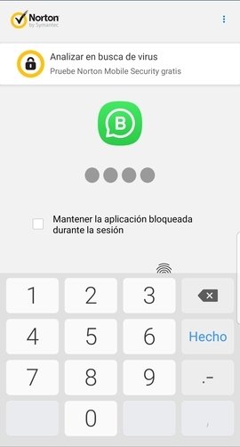Aplicación bloqueada con Norton App Lock
