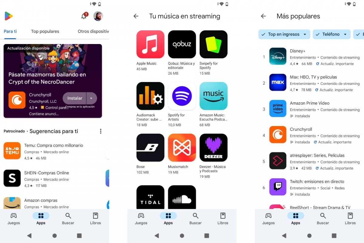 Aplicaciones con suscripciones en Google Play