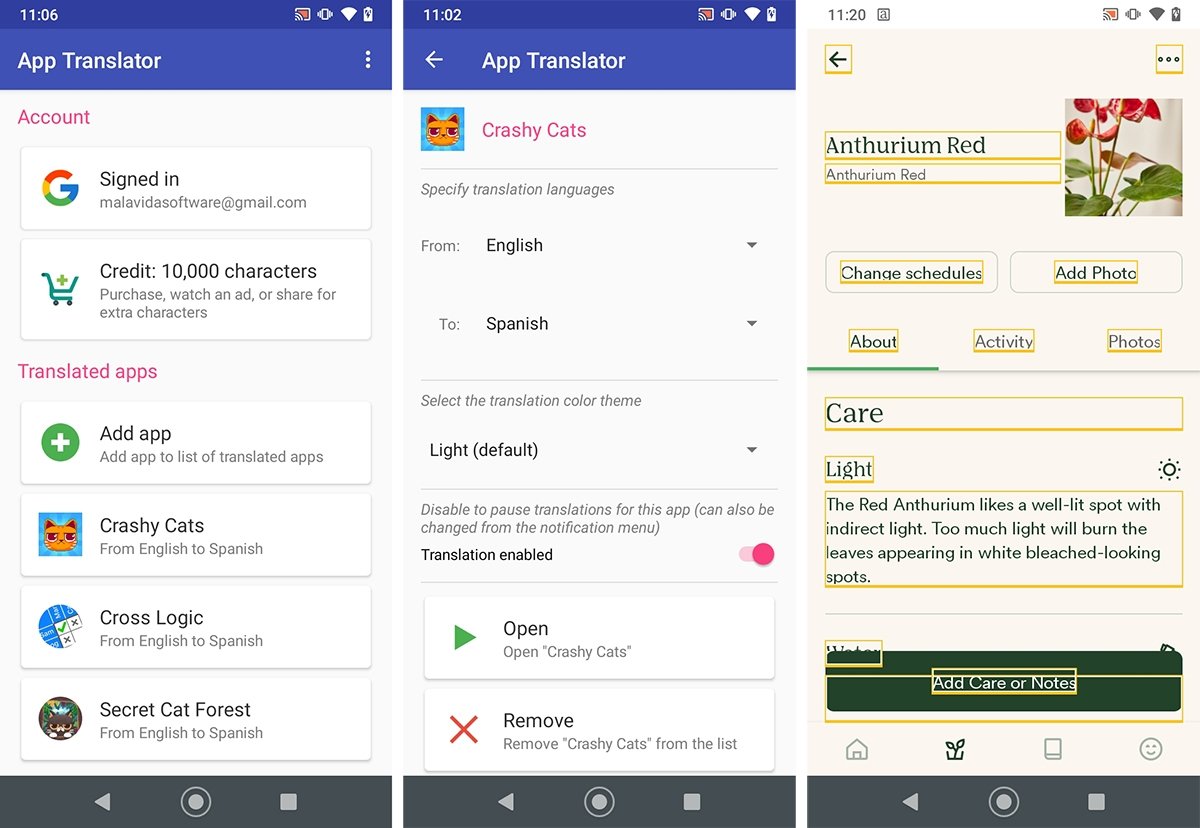 App Translator contiene una lista para añadir las aplicaciones a traducir