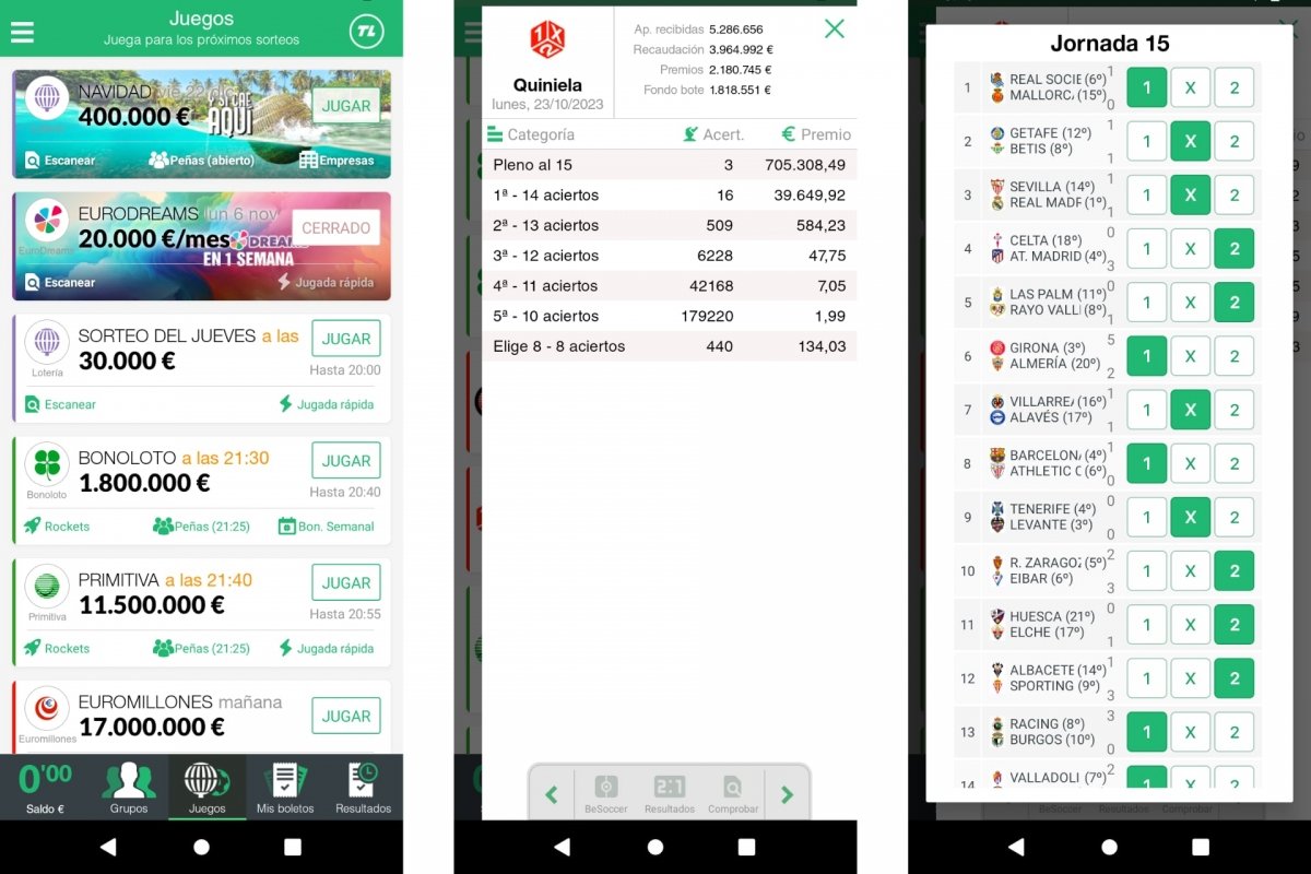 App TuLotero para comprobar y echar quinielas online