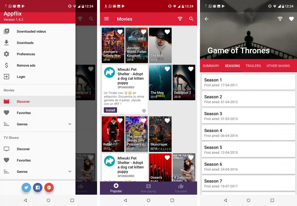 Appflix tiene películas y series gratis