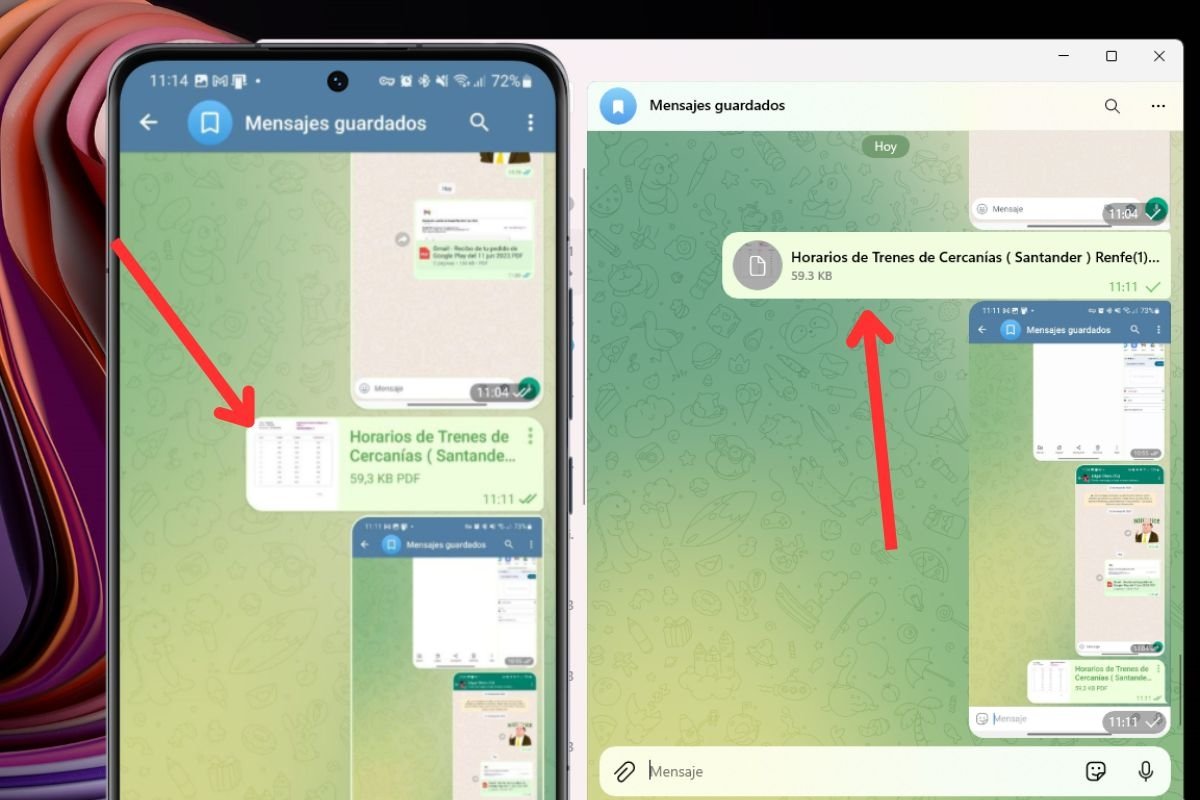 Aprovechando Mensajes guardados de Telegram para enviar archivos