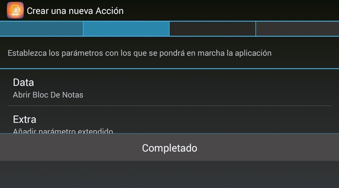 Aquí se puede configurar la acción
