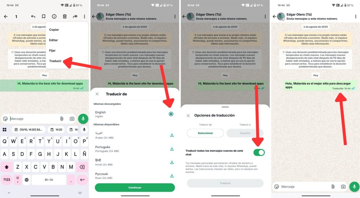 Así de fácil es traducir mensajes en WhatsApp con su nueva herramienta