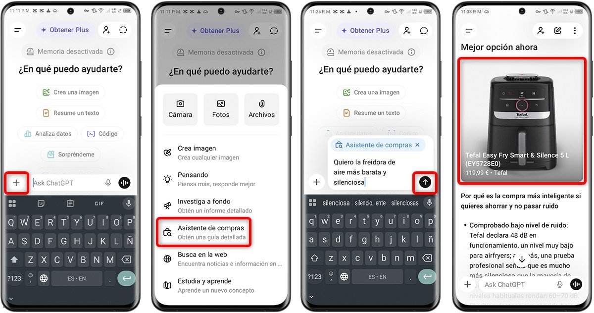 Así puedes acceder al asistente de compras de ChatGPT desde Android