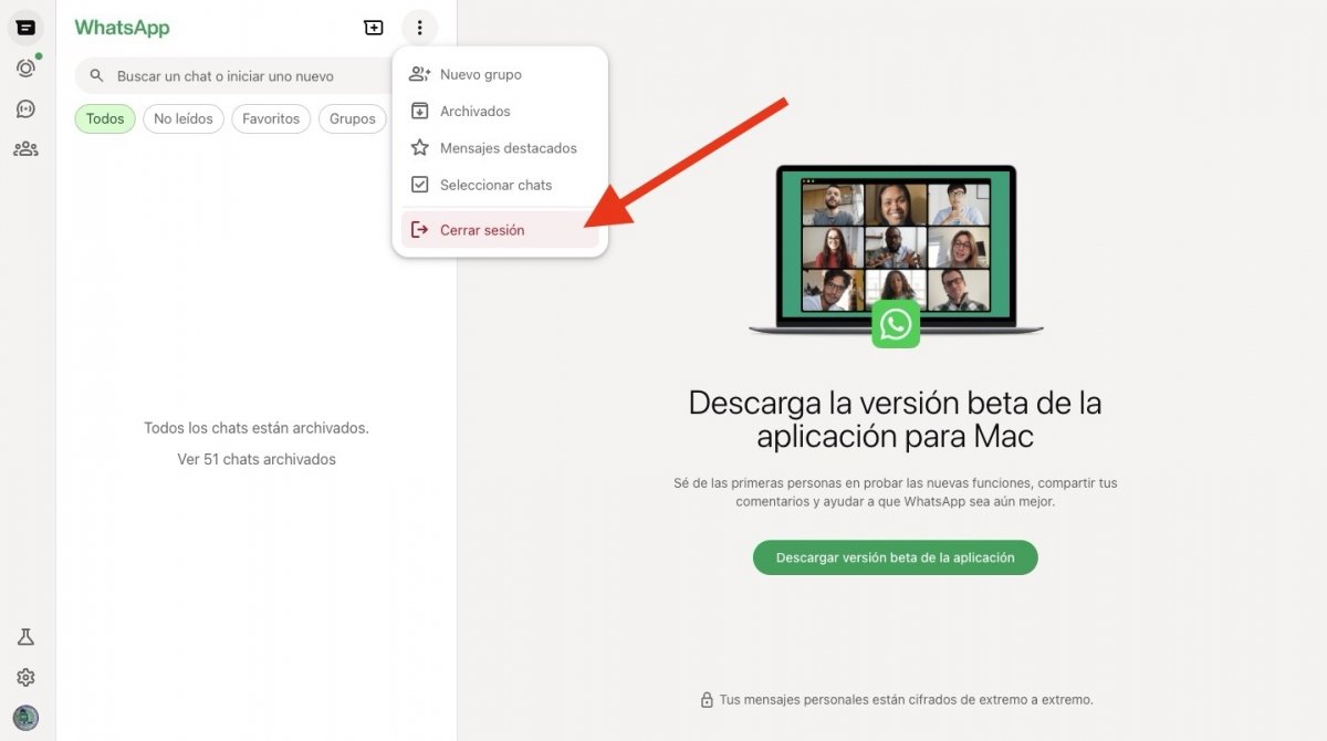 Así puedes cerrar sesión en WhatsApp Web