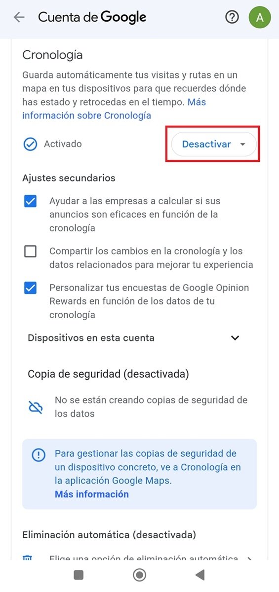 Así puedes desactivar el historial de ubicaciones