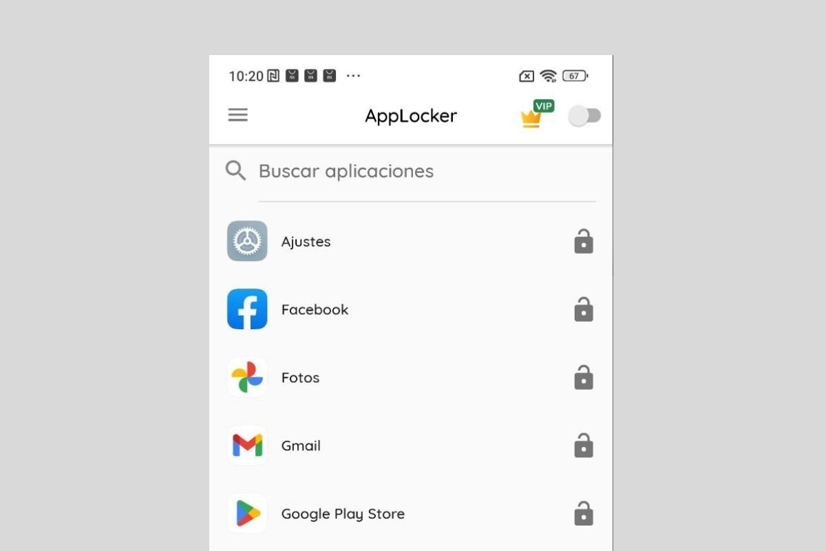 Aspecto de AppLocker en Android