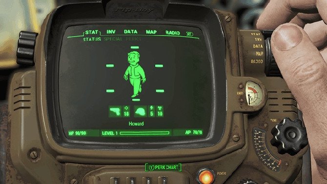 Aspecto del Pip-Boy en Fallout 4
