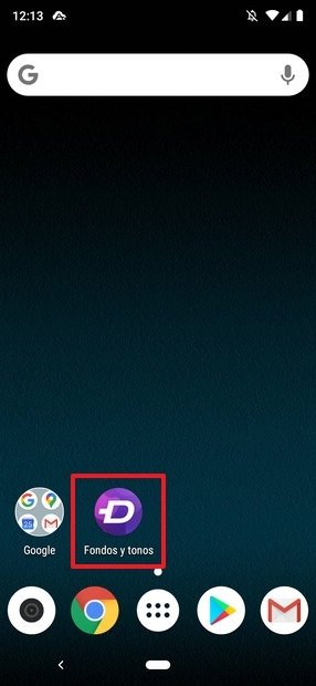 Atajo en el escritorio de una app con el nombre editado en el box