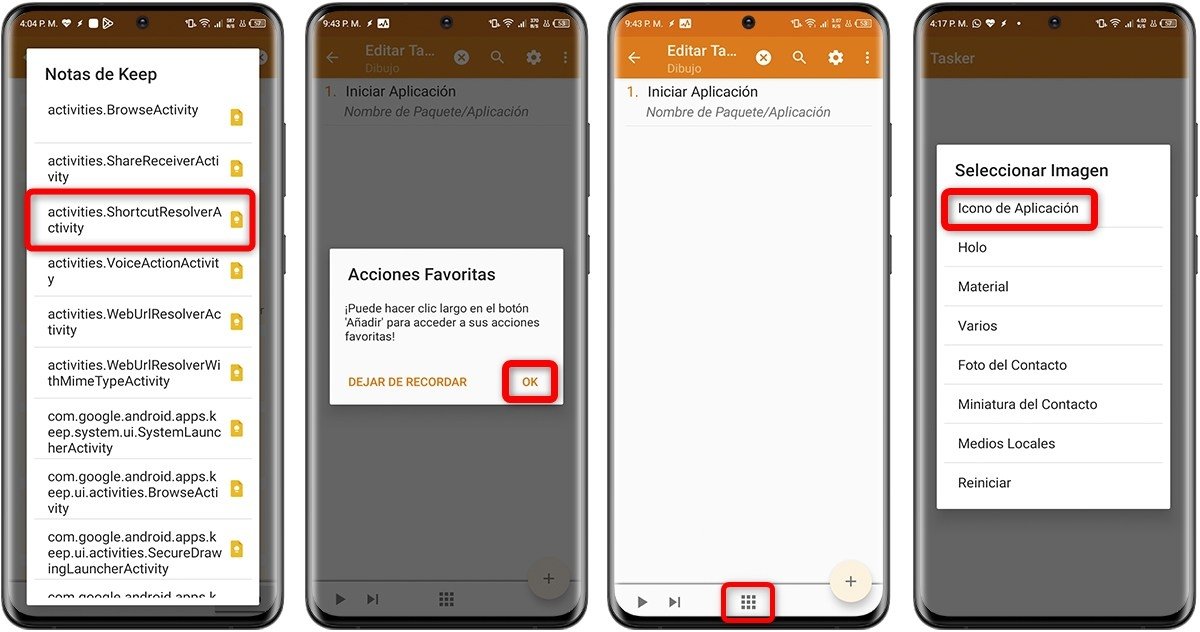Automatiza notas en Google Keep - Selecciona una función