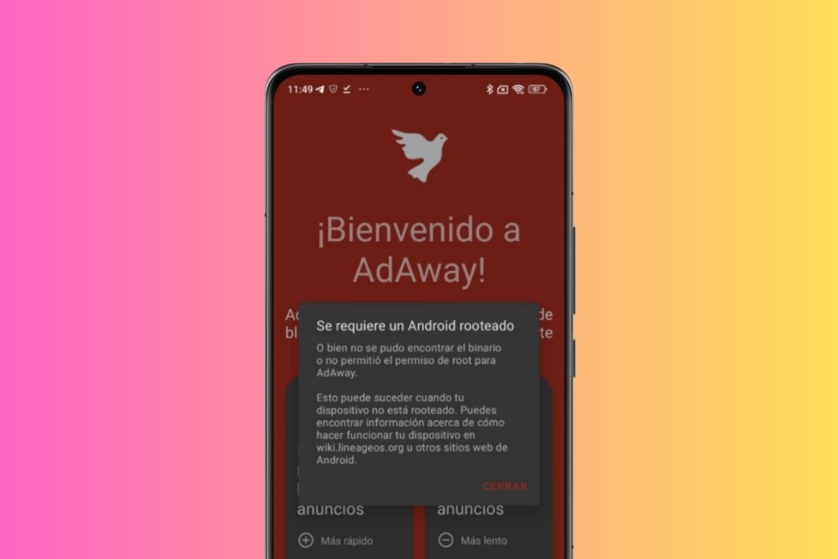 Aviso de la necesidad de root en AdAway