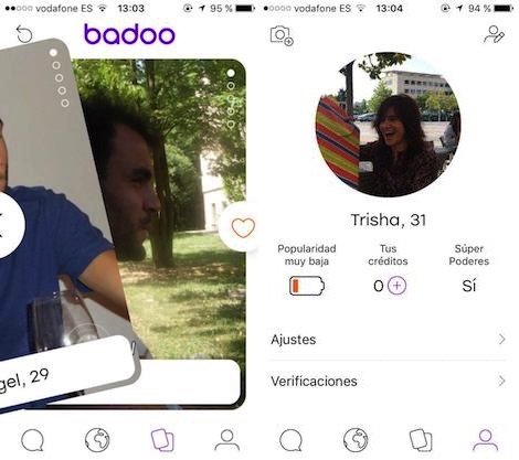 Interfaz de Badoo