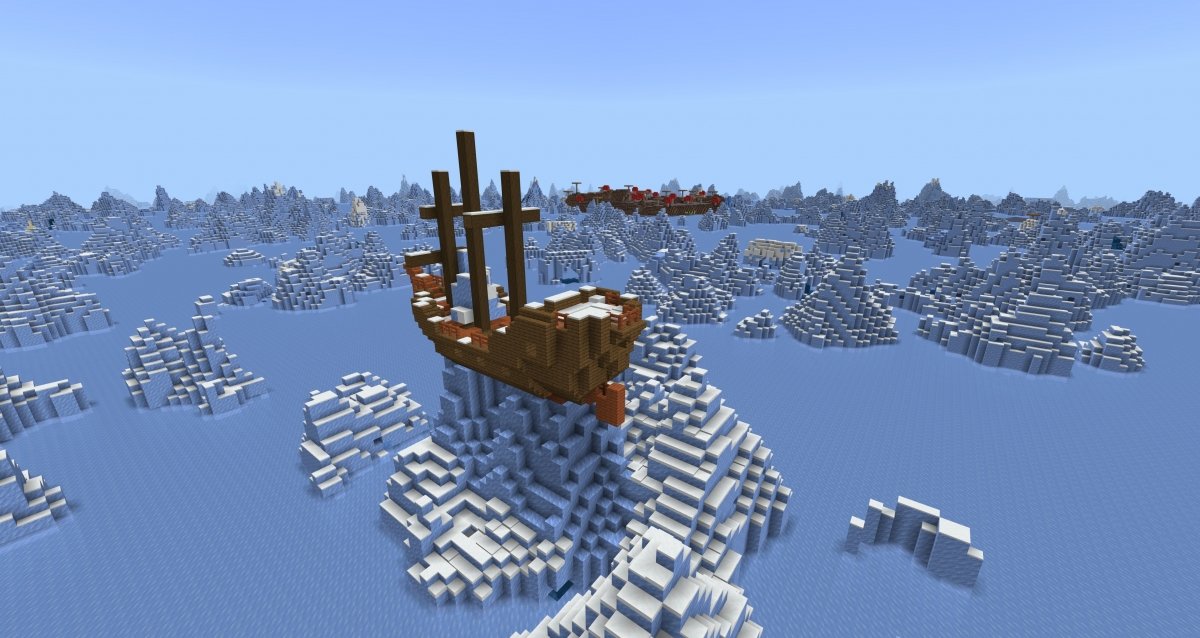 Barco naufragado en Minecraft