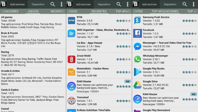 Blackmart tiene la interfaz más sobria y simple