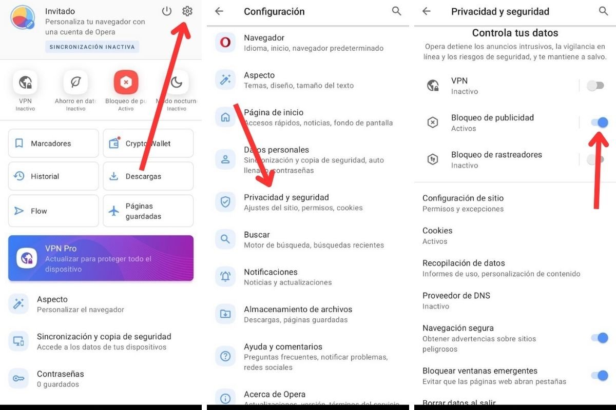 Bloquear la publicidad y las ventanas emergentes en Android con Opera