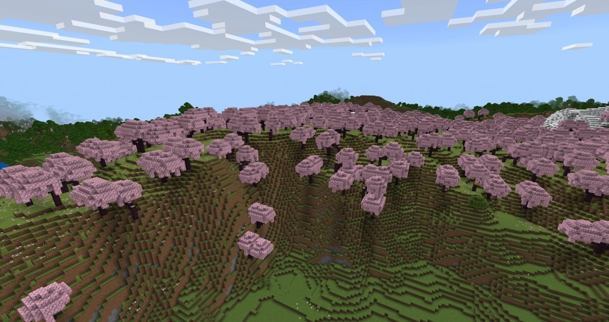 Bosque de cerezos en Minecraft