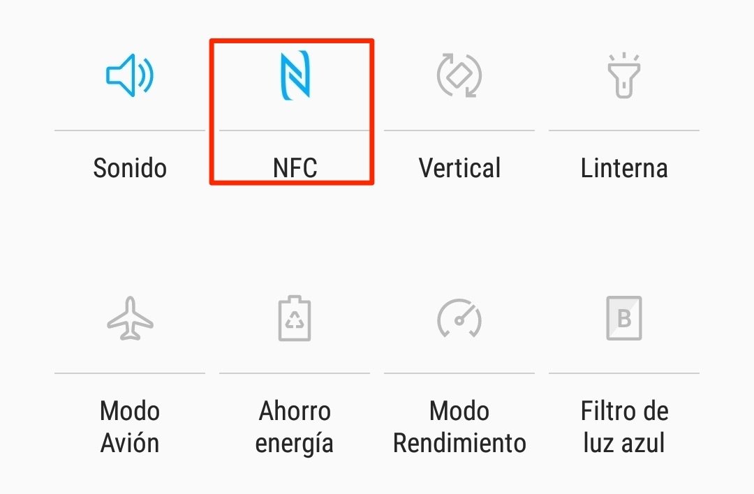 Botón de activación de NFC