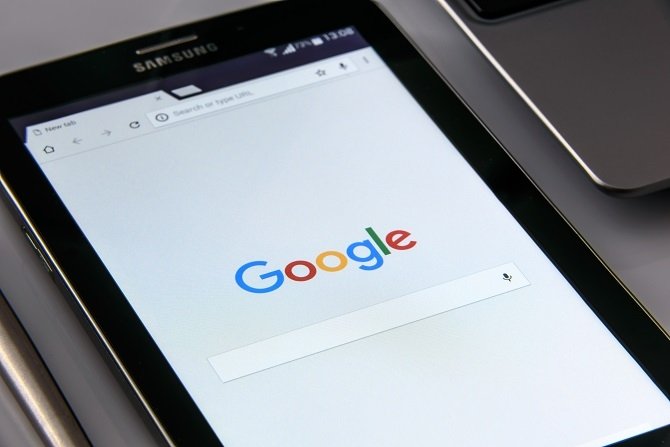 Buscador Google en una tableta Samsung