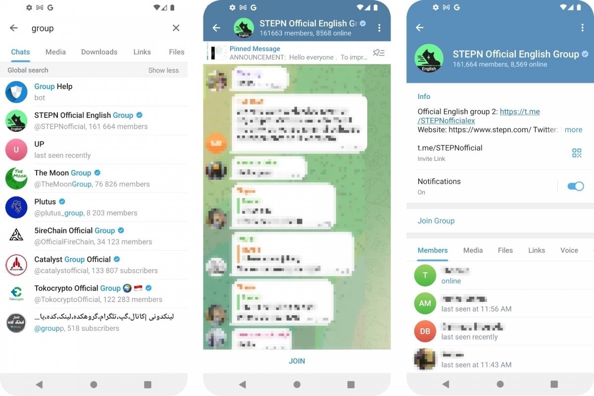 Cómo buscar grupos y canales en Telegram