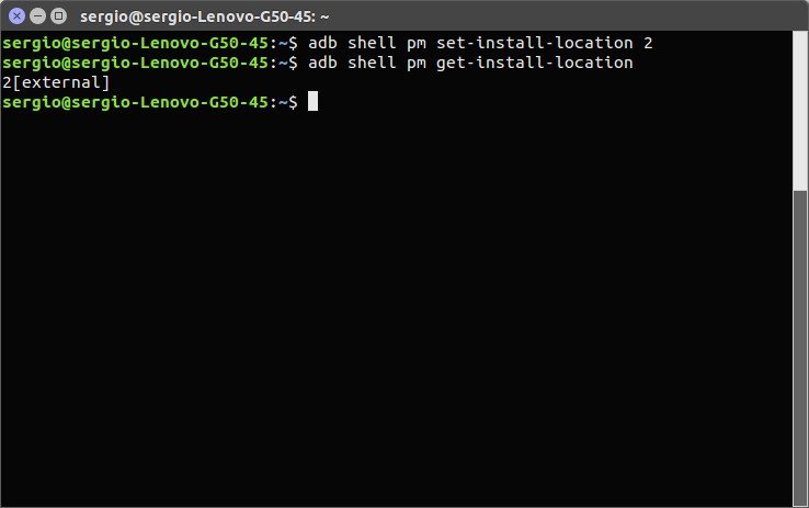 Cambiando la localización de instalación de aplicaciones con ADB
