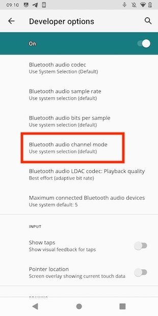 Cambiar canales Bluetooth