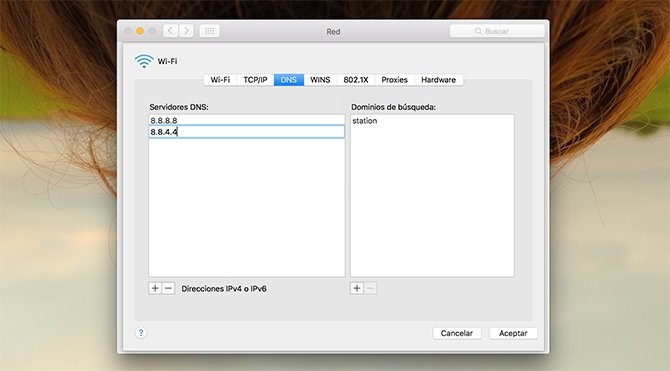 Cambiar DNS en OS X