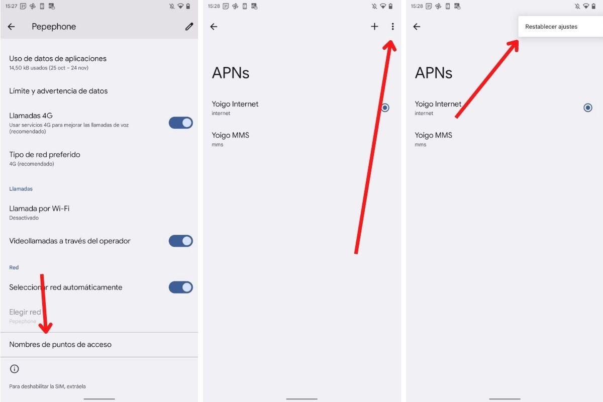 Cambiar el APN en Android manualmente o restablecerlo