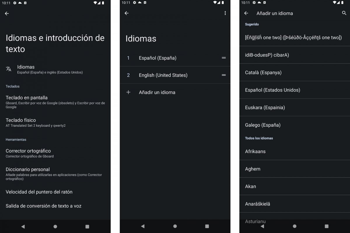 Cambiar idioma Android desde Ajustes