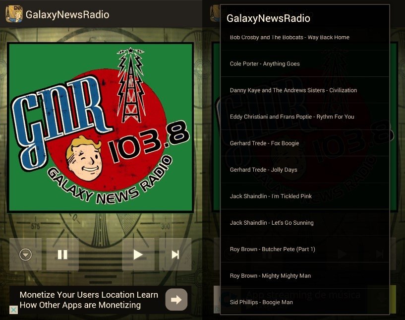 Canciones disponibles en Galaxy News Radio