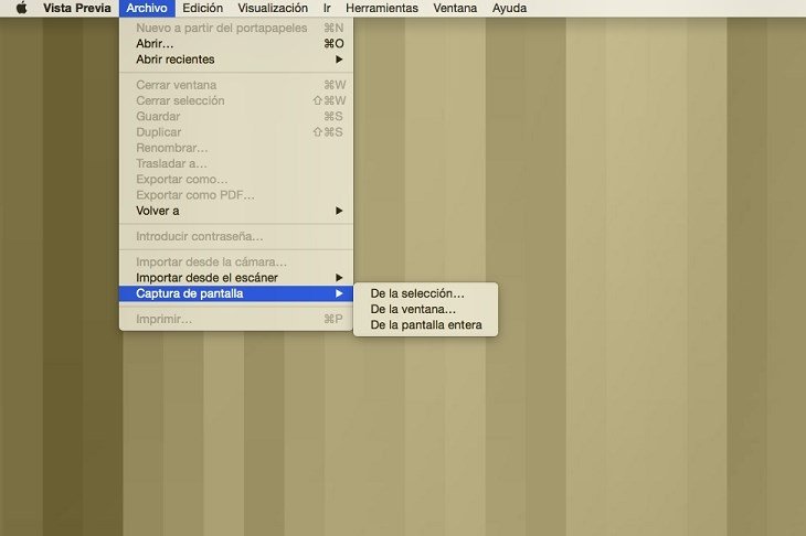 Captura de pantalla con la app Vista Previa de Mac