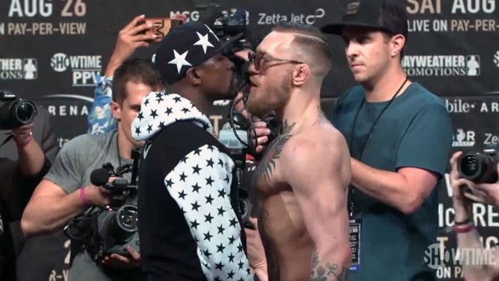 Cara a cara entre McGregor y Mayweather
