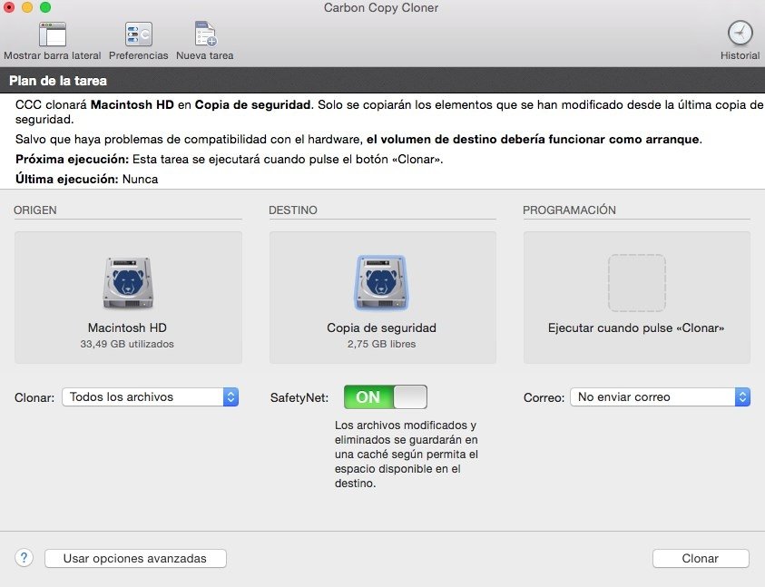 Carbon Copy Cloner es la herramienta ideal para OS X