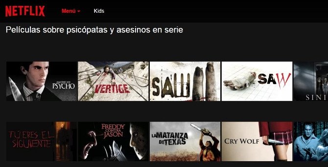 Categorías de "psicópatas y asesinos" dentro de Acción