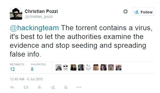 Christian Pozzi, pidiendo a los usuarios que no se crean la información contenida en el fichero