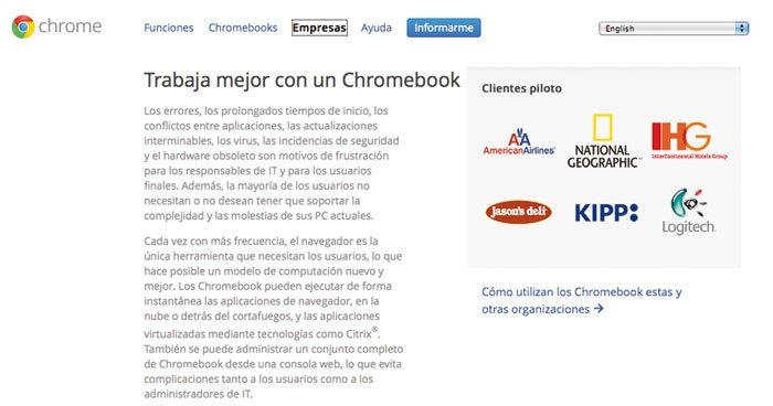 Chromebook detalle Empresas